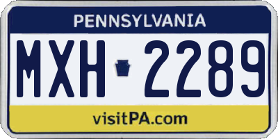 PA license plate MXH2289
