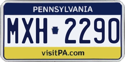 PA license plate MXH2290