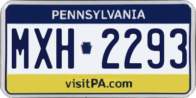PA license plate MXH2293