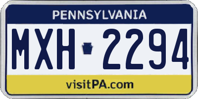 PA license plate MXH2294