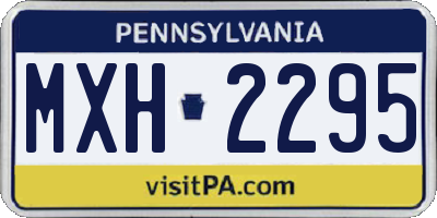 PA license plate MXH2295