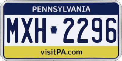PA license plate MXH2296