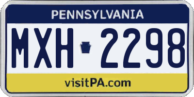 PA license plate MXH2298