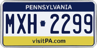 PA license plate MXH2299