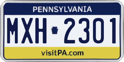 PA license plate MXH2301