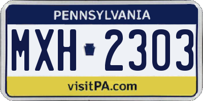 PA license plate MXH2303