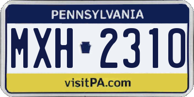 PA license plate MXH2310