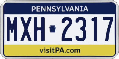 PA license plate MXH2317