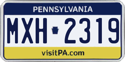 PA license plate MXH2319