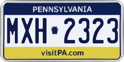 PA license plate MXH2323
