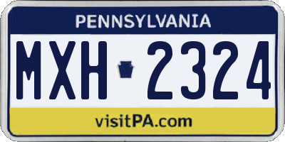 PA license plate MXH2324
