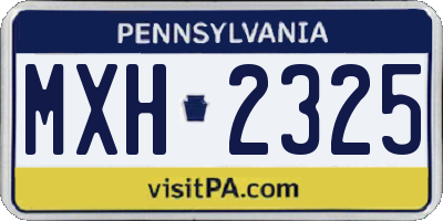 PA license plate MXH2325