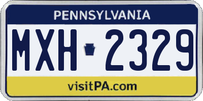 PA license plate MXH2329