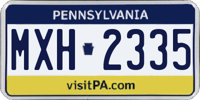 PA license plate MXH2335