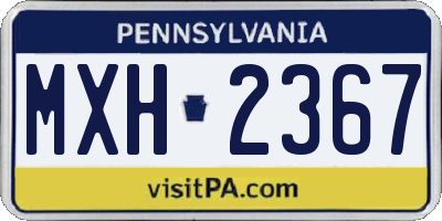 PA license plate MXH2367
