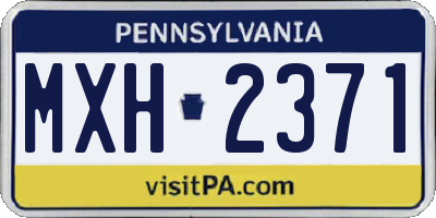 PA license plate MXH2371