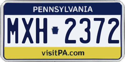 PA license plate MXH2372