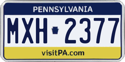 PA license plate MXH2377