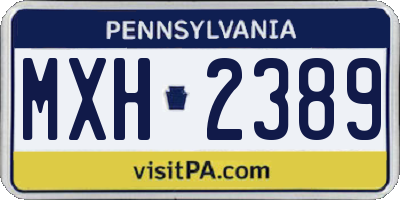 PA license plate MXH2389