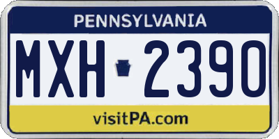 PA license plate MXH2390