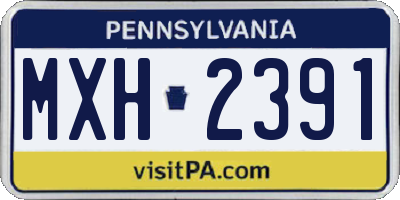 PA license plate MXH2391