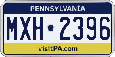 PA license plate MXH2396