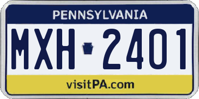 PA license plate MXH2401