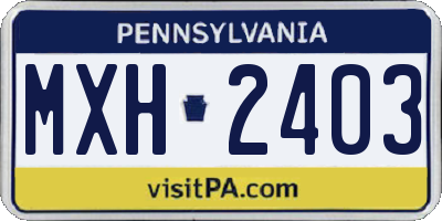 PA license plate MXH2403