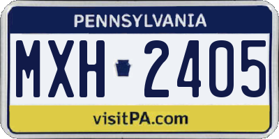 PA license plate MXH2405