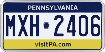 PA license plate MXH2406