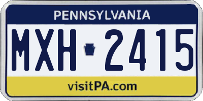 PA license plate MXH2415