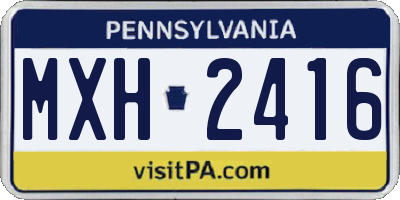 PA license plate MXH2416