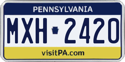 PA license plate MXH2420