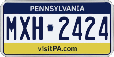 PA license plate MXH2424
