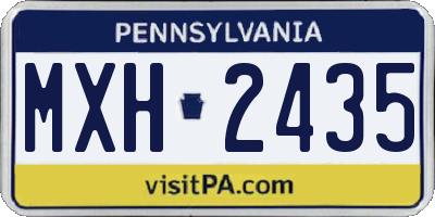 PA license plate MXH2435