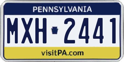 PA license plate MXH2441