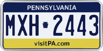 PA license plate MXH2443