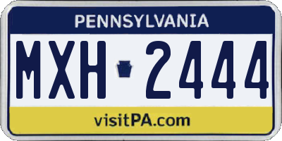 PA license plate MXH2444