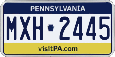PA license plate MXH2445