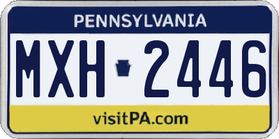 PA license plate MXH2446