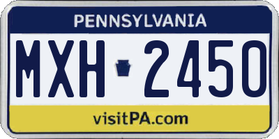PA license plate MXH2450