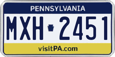 PA license plate MXH2451