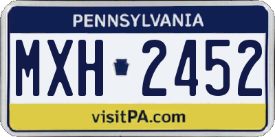 PA license plate MXH2452