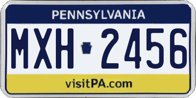 PA license plate MXH2456