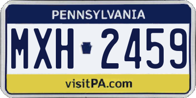 PA license plate MXH2459