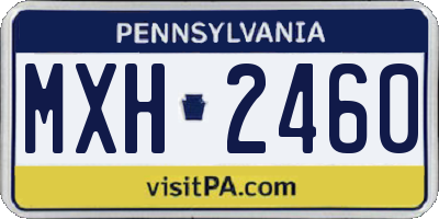 PA license plate MXH2460