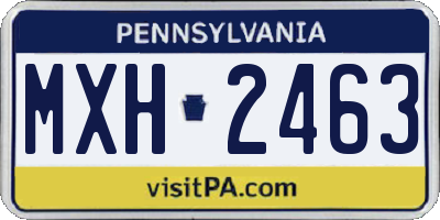 PA license plate MXH2463
