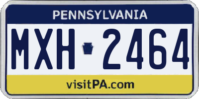 PA license plate MXH2464