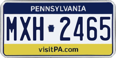 PA license plate MXH2465