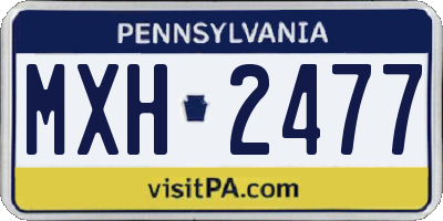 PA license plate MXH2477